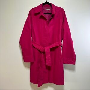 Gap Hot Pink Belted Trench Coat Fully Lined Spring Jacket Size M